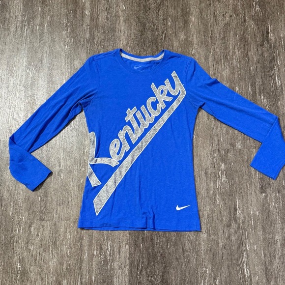 Nike Tops - Nike‎ Kentucky Wildcats T-Shirt Womens Medium Blue Long Sleeve Slim Fit Graphic